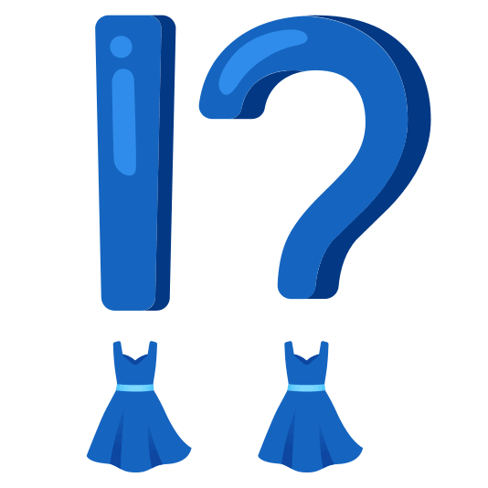 Exclamation question mark and Dress