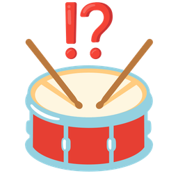 exclamation question mark and drum
