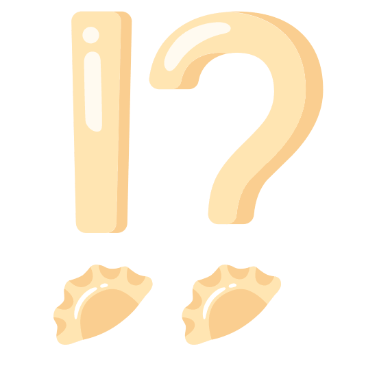 Exclamation question mark and Dumpling