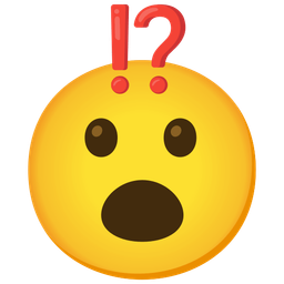 exclamation question mark and face with open mouth