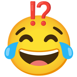 Exclamation question mark and Face with tears of joy