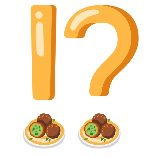 Exclamation question mark and Falafel