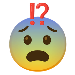 exclamation question mark and fearful face