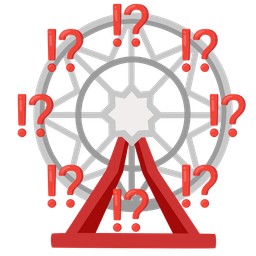 exclamation question mark and ferris wheel