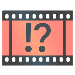 exclamation question mark and film frames