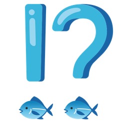 exclamation question mark and fish