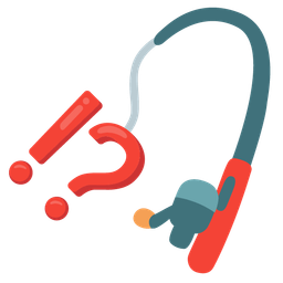 exclamation question mark and fishing pole
