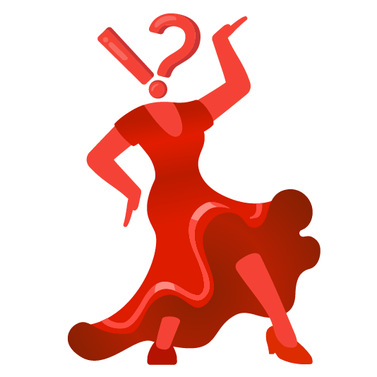 Exclamation question mark and Flat shoe