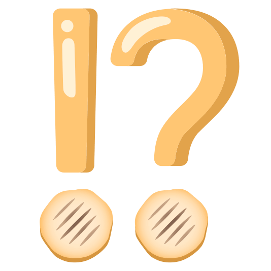 Exclamation question mark and Flatbread