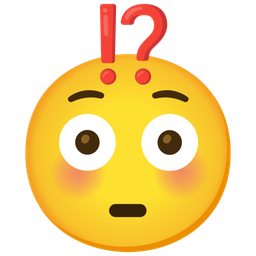 exclamation question mark and flushed face