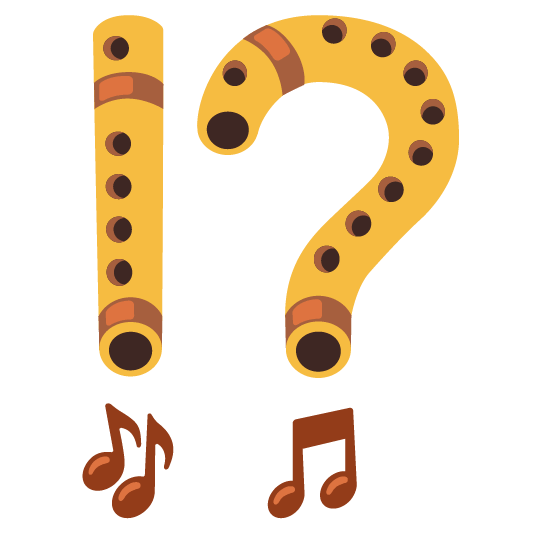Exclamation question mark and Flute