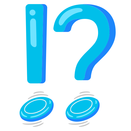 Exclamation question mark and Flying disc