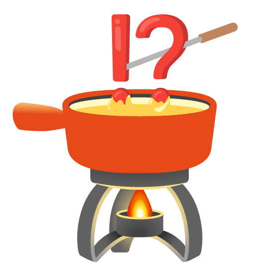 Exclamation question mark and Fondue
