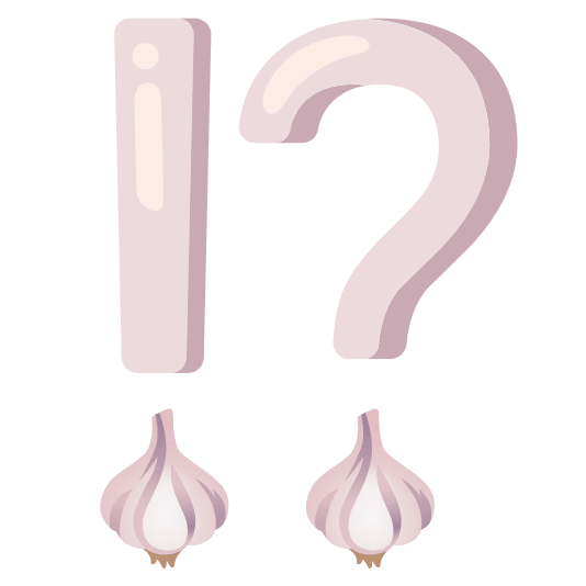 Exclamation question mark and Garlic