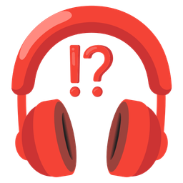 exclamation question mark and headphone