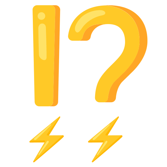 Exclamation question mark and High voltage