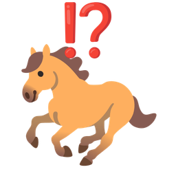 exclamation question mark and horse