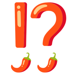exclamation question mark and hot pepper