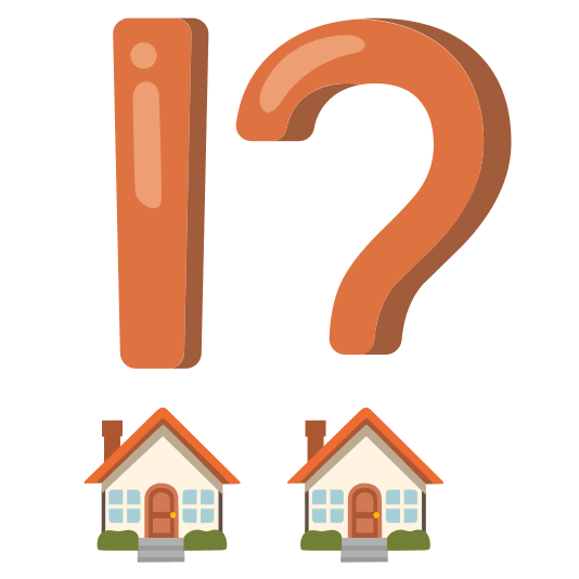 Exclamation question mark and House