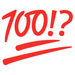 exclamation question mark and hundred points