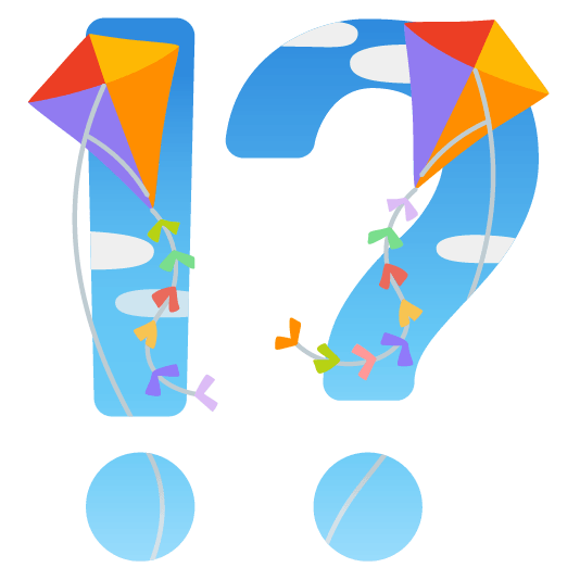 Exclamation question mark and Kite