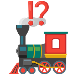 exclamation question mark and locomotive