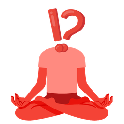 exclamation question mark and lotus