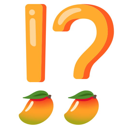 Exclamation question mark and Mango