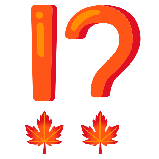 Exclamation question mark and Maple leaf