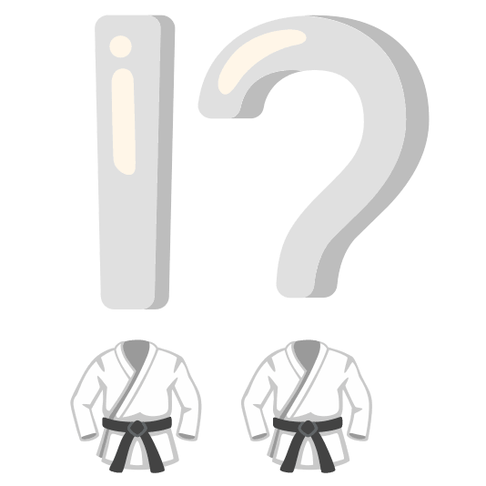 Exclamation question mark and Martial arts uniform