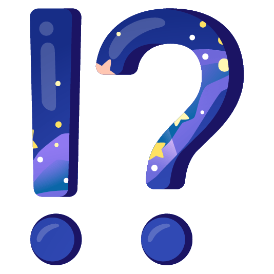 Exclamation question mark and Milky way