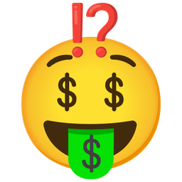 Exclamation question mark and Money-mouth face