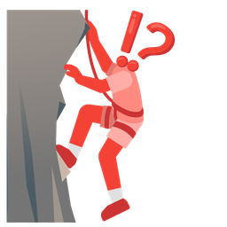 exclamation question mark and mountain