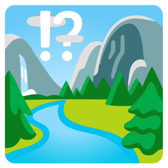 Exclamation question mark and National park