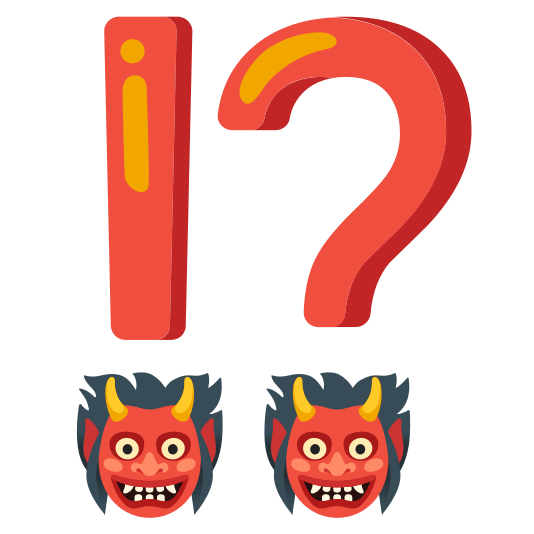 Exclamation question mark and Ogre