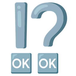 exclamation question mark and OK button