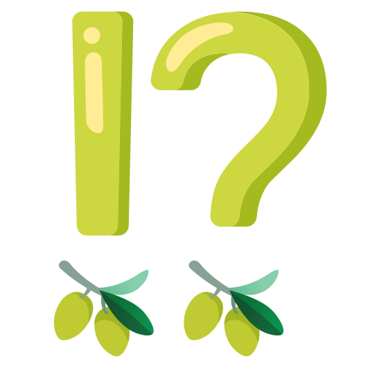 Exclamation question mark and Olive