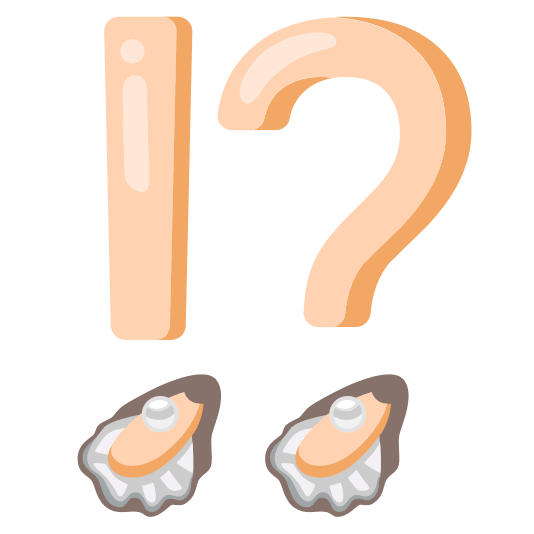 Exclamation question mark and Oyster