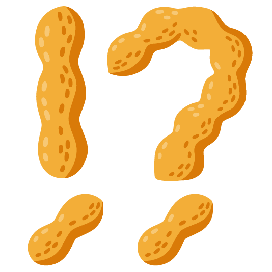 Exclamation question mark and Peanuts