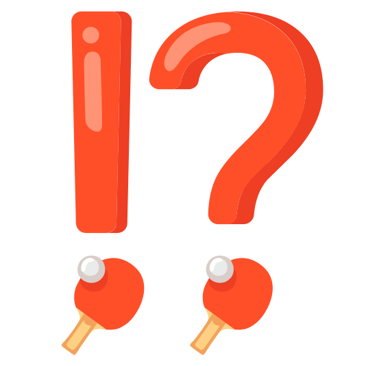 Exclamation question mark and Ping pong