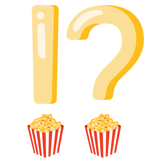 Exclamation question mark and Popcorn