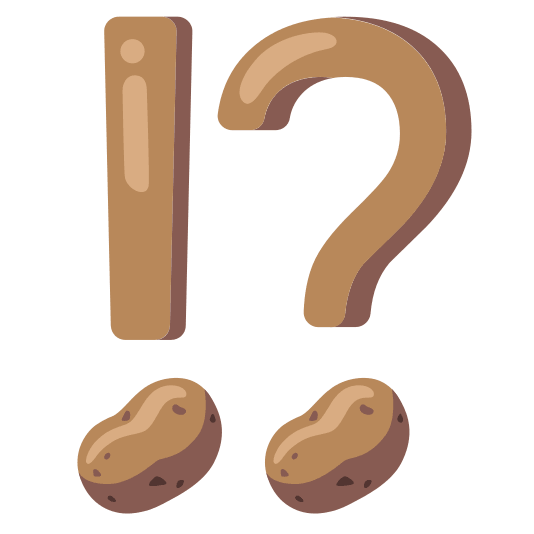 Exclamation question mark and Potato