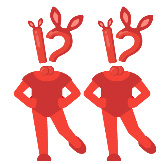 Exclamation question mark and Rabbit face