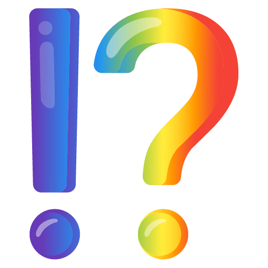 Exclamation question mark and Rainbow
