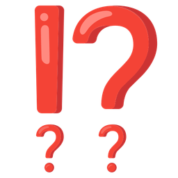 exclamation question mark and red question mark