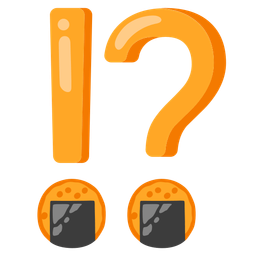 exclamation question mark and rice cracker