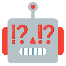 exclamation question mark and robot