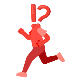exclamation question mark and running shoe