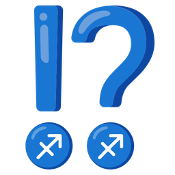 exclamation question mark and Sagittarius