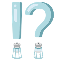 exclamation question mark and salt
